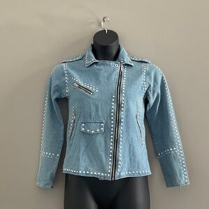 LAURIE BELLES Moto Jean Jacket. Size XS